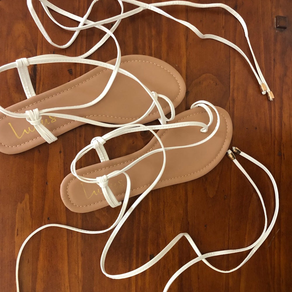 Lulus Micah white sandals